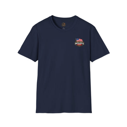 Patriots Day T-Shirt — Small Chest Flag Logo Tee for Memorial & Patriot Celebrations