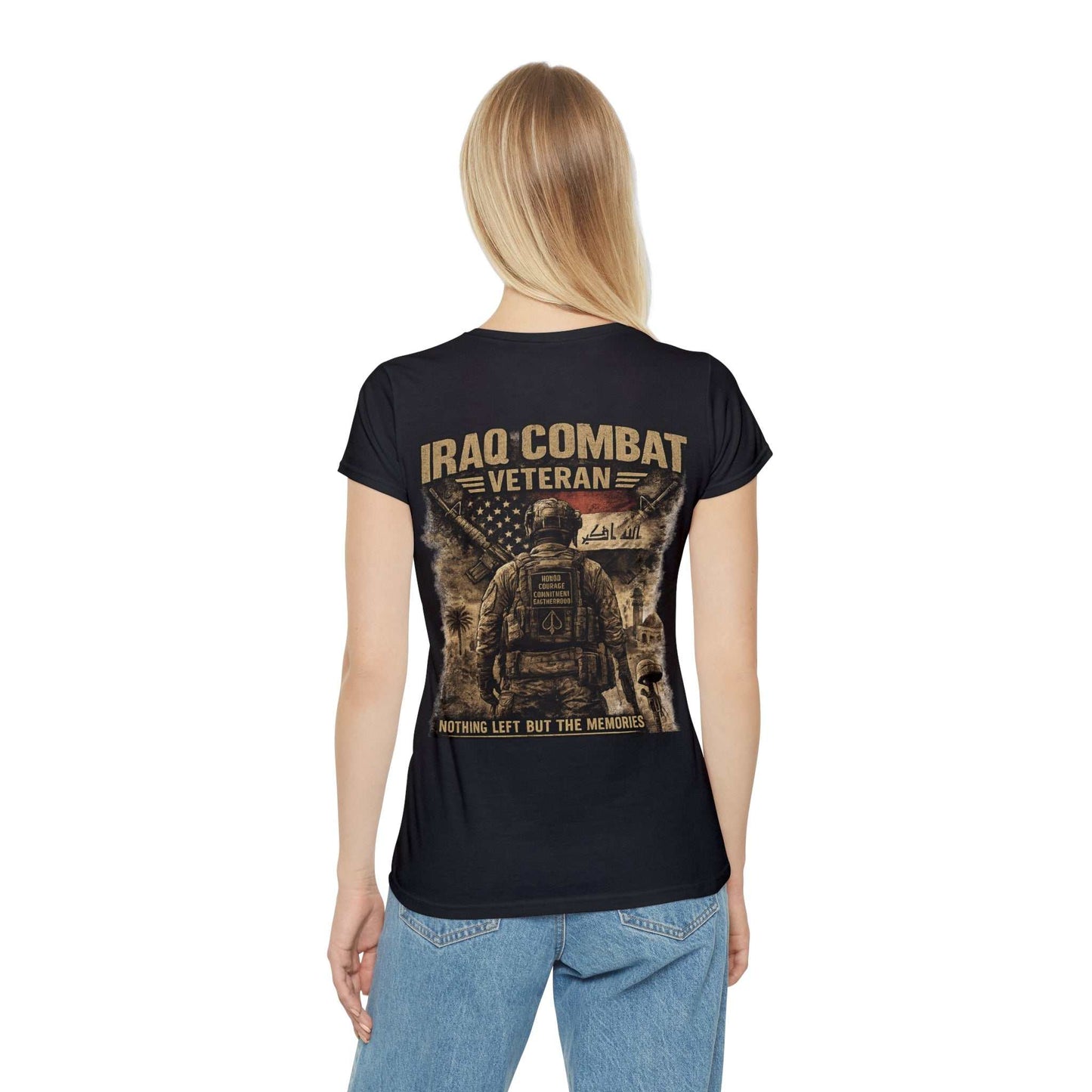 Iraq Combat Veteran Women's T-Shirt - 'Nothing Left But The Memories' Military Tribute