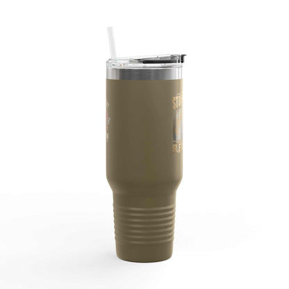 40oz Insulated Travel Mug – "I Do Stupid Things So Civilians Can Sleep Better" Veteran Tumbler