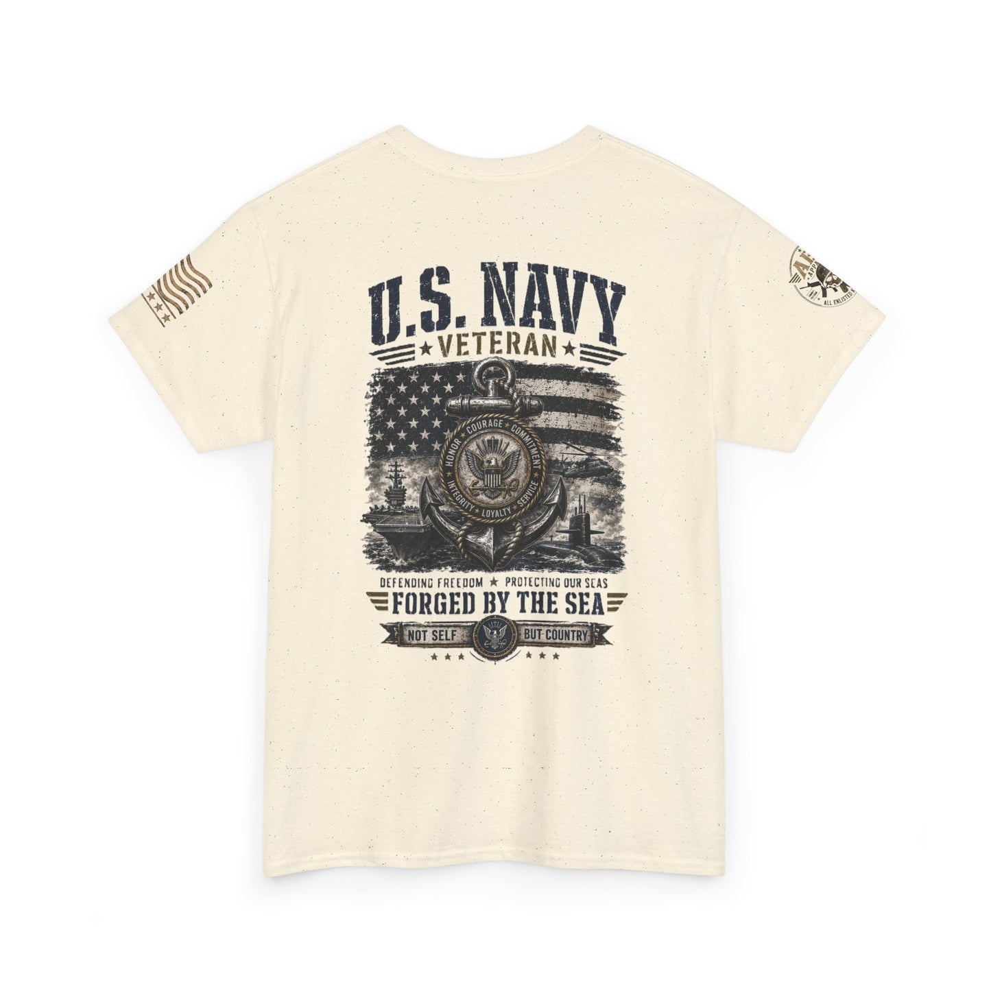 U.S. Navy Veteran T-Shirt — Forged by the Sea Patriotic Tee