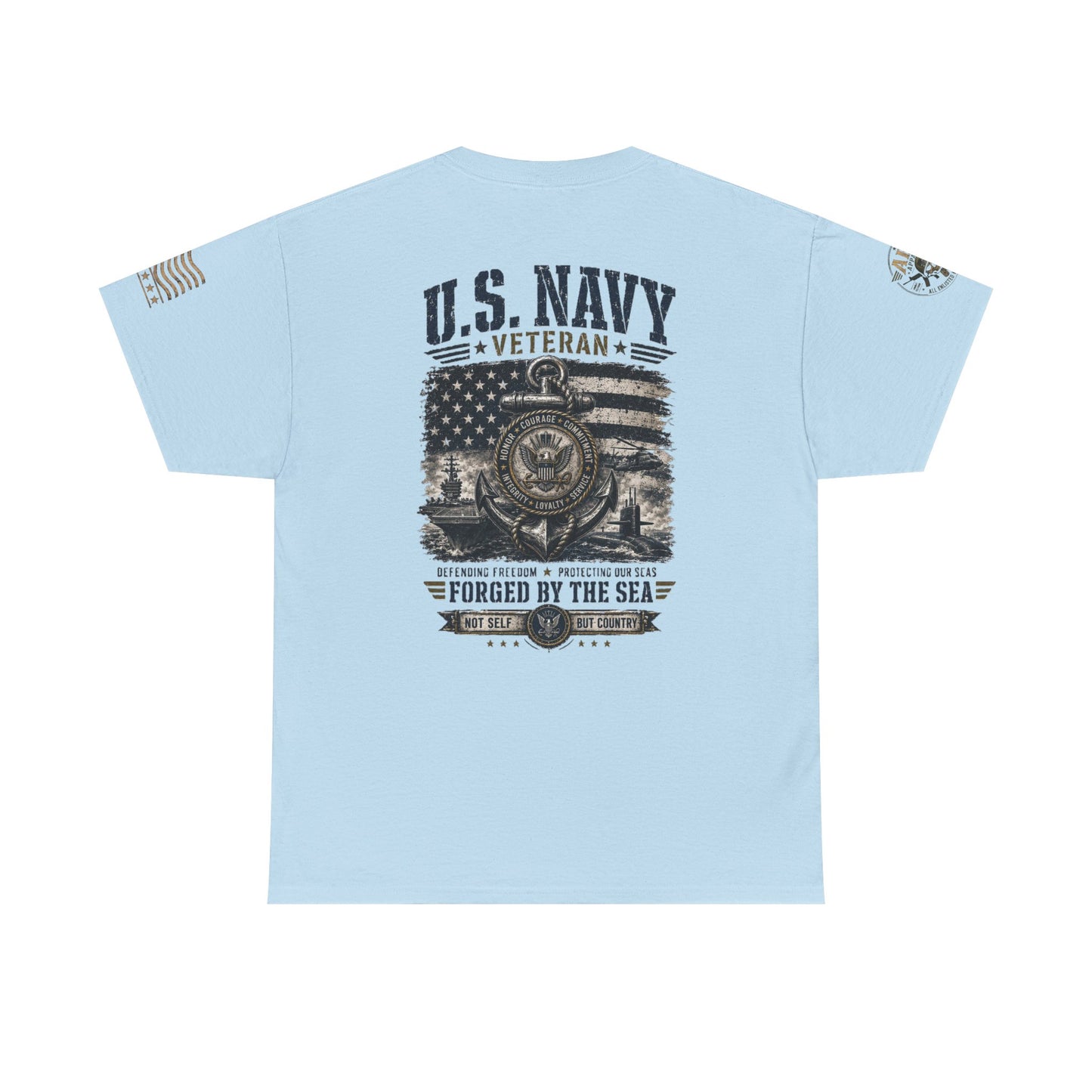 U.S. Navy Veteran T-Shirt — Forged by the Sea Patriotic Tee