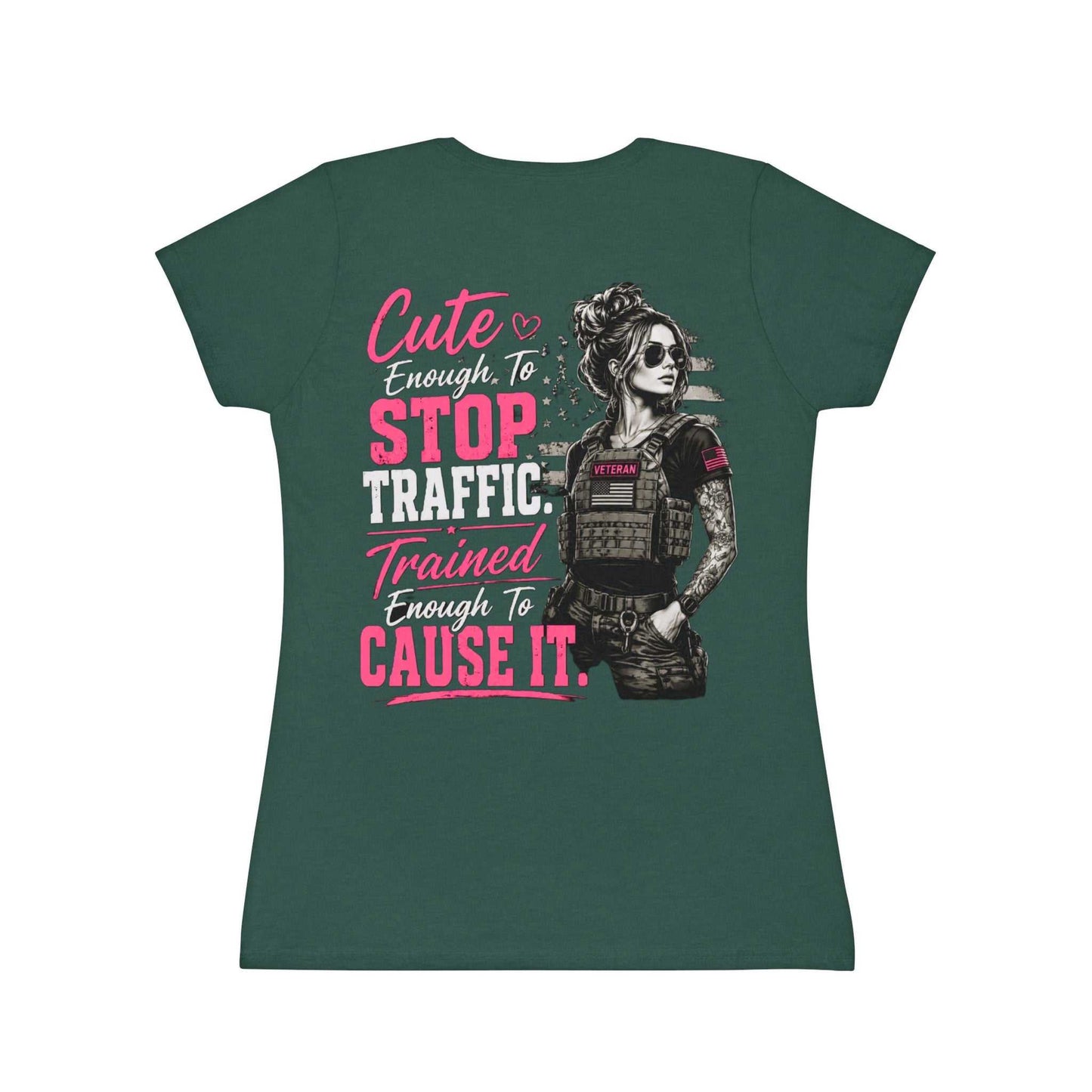 Cute Stop Traffic Trained Women's T-Shirt — Graphic Female Officer Tee