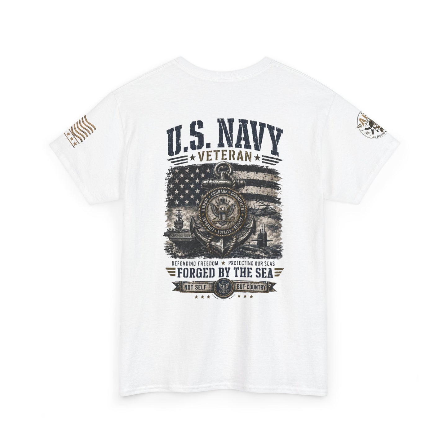 U.S. Navy Veteran T-Shirt — Forged by the Sea Patriotic Tee