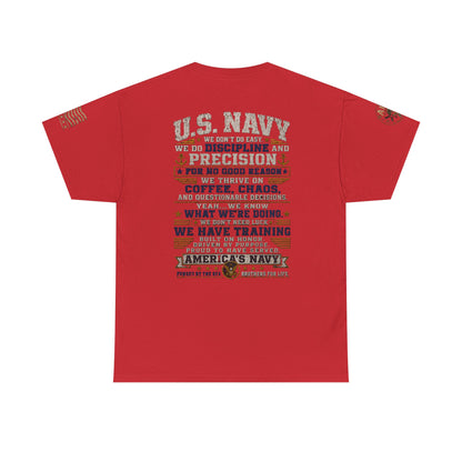 U.S. Navy Graphic Tee — Military Pride Back Print Shirt