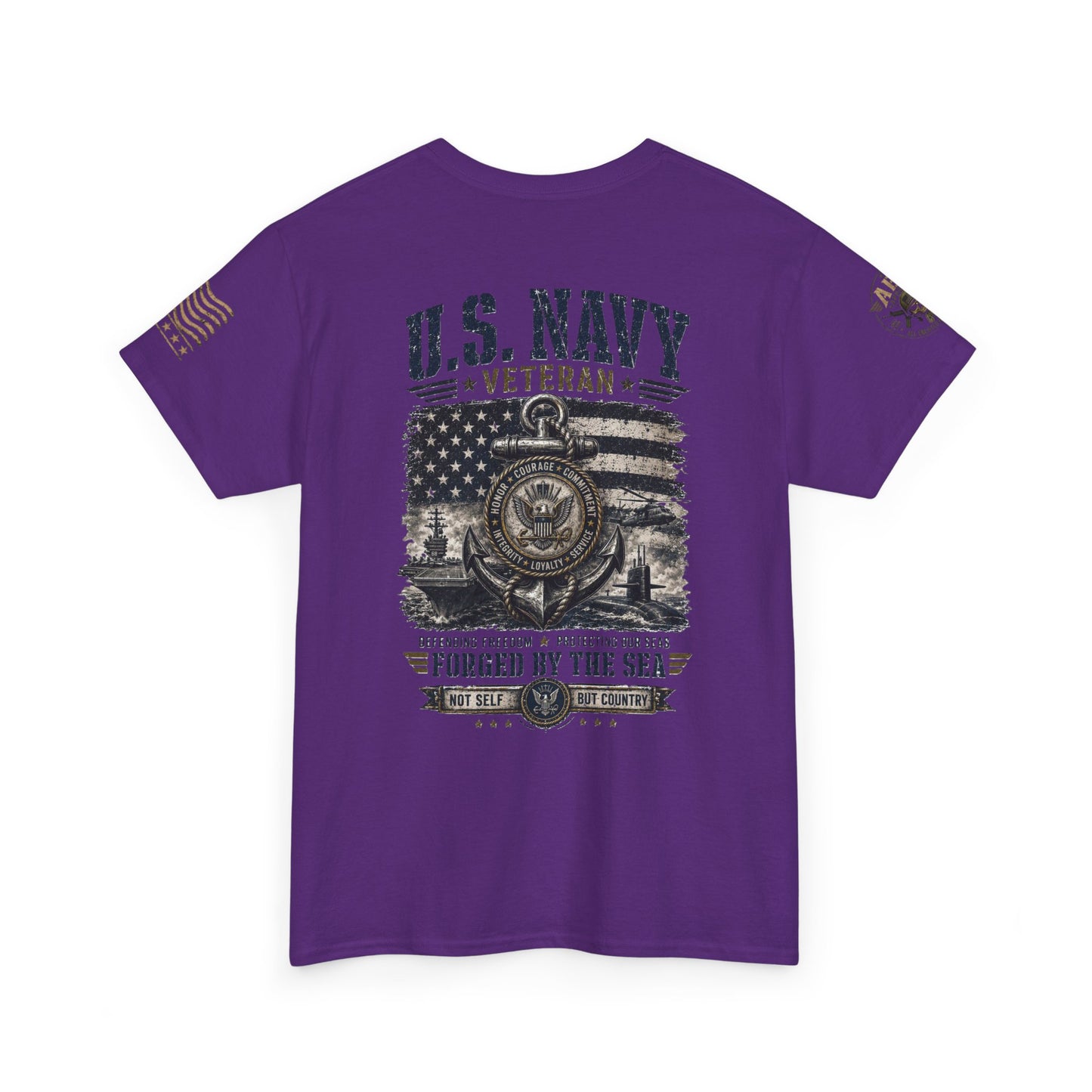 U.S. Navy Veteran T-Shirt — Forged by the Sea Patriotic Tee