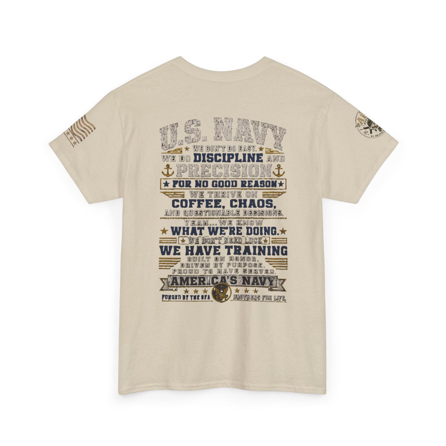 U.S. Navy Graphic Tee — Military Pride Back Print Shirt