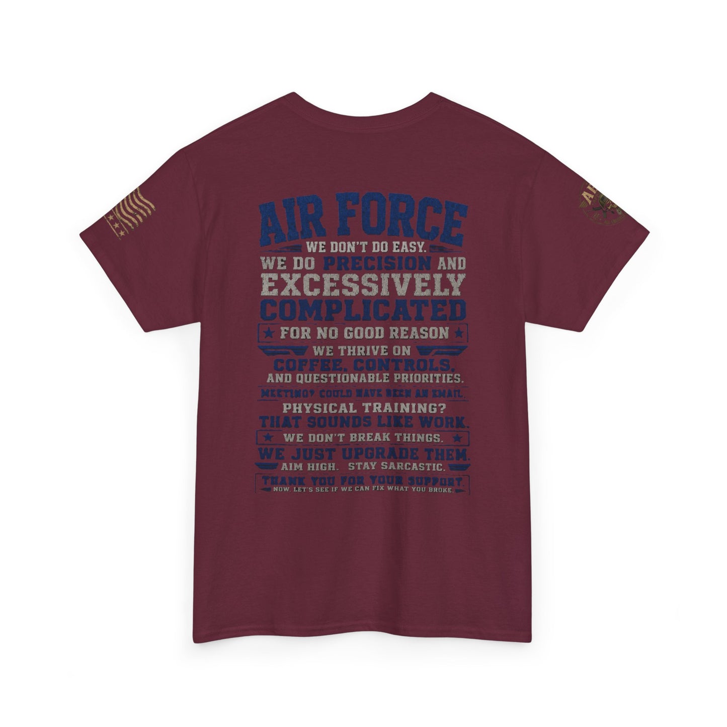 Air Force Crewneck T‑Shirt — "Air Force: Precision & Coffee" Military Graphic Tee