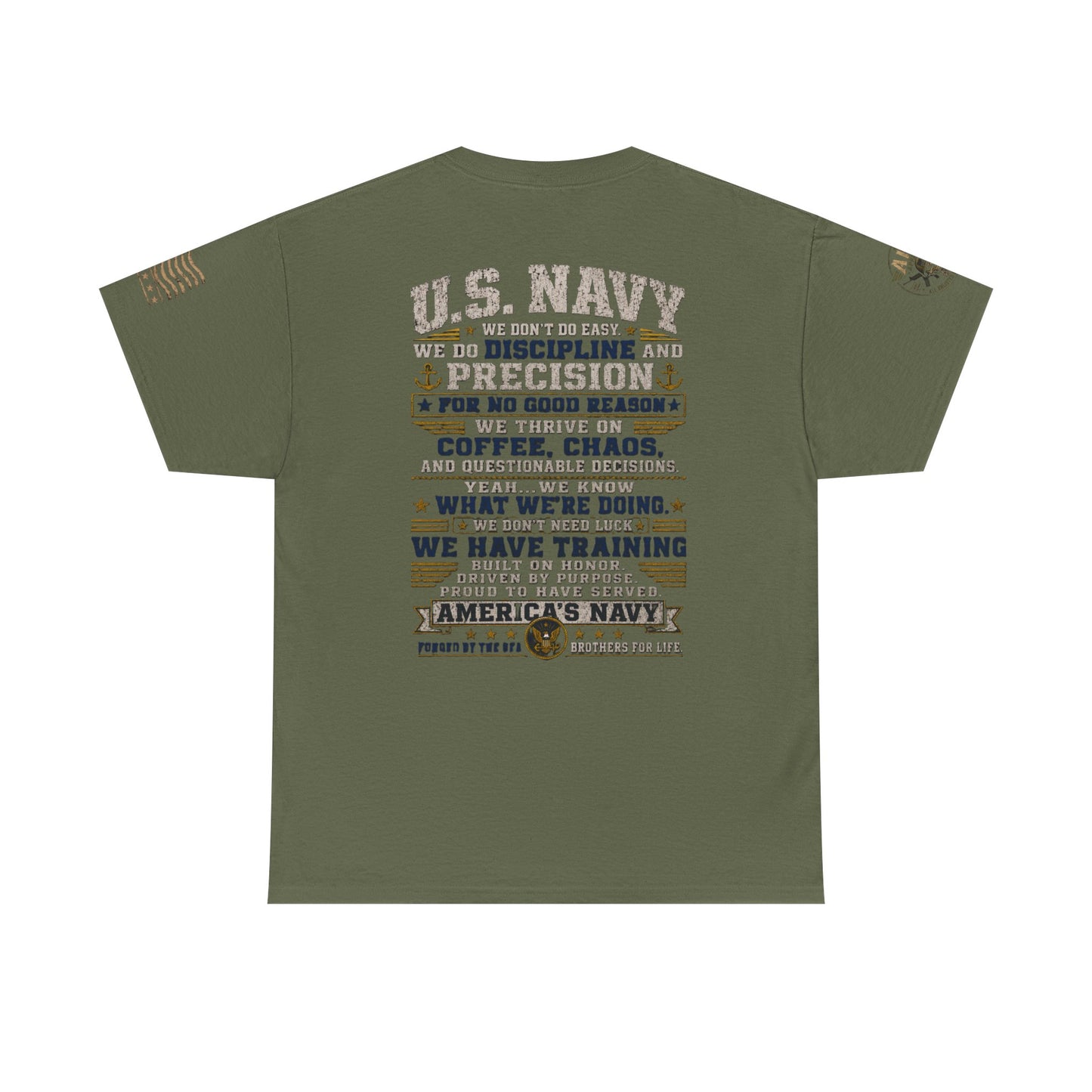 U.S. Navy Graphic Tee — Military Pride Back Print Shirt