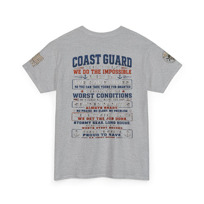 Coast Guard Tribute T‑Shirt — "We Do The Impossible" Veteran Rescue Tee