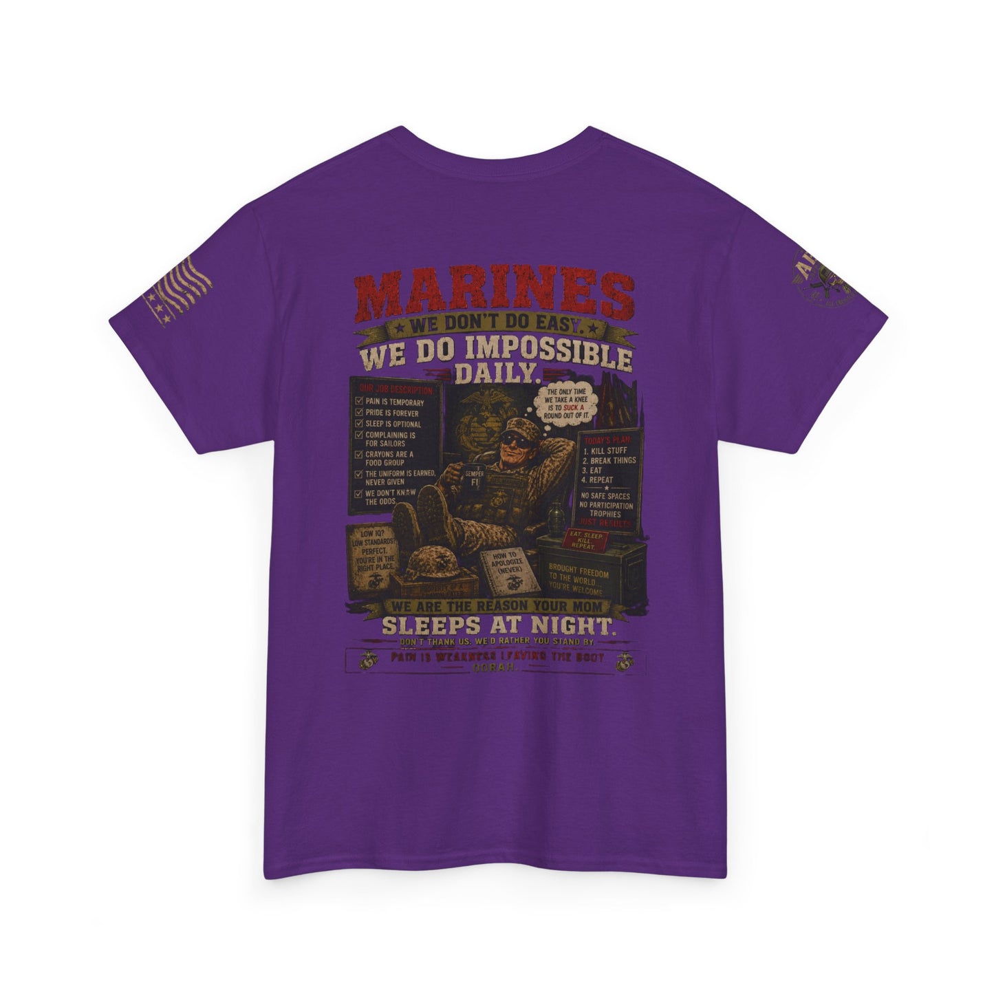 Marines Vintage Graphic Tee – 'Marines We Do Impossible' Military Shirt