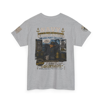 Navy Veteran Graphic Tee – 'Navy: Sea, Ports & Pride' Cotton T-Shirt