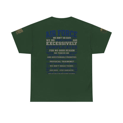 Air Force Crewneck T‑Shirt — "Air Force: Precision & Coffee" Military Graphic Tee