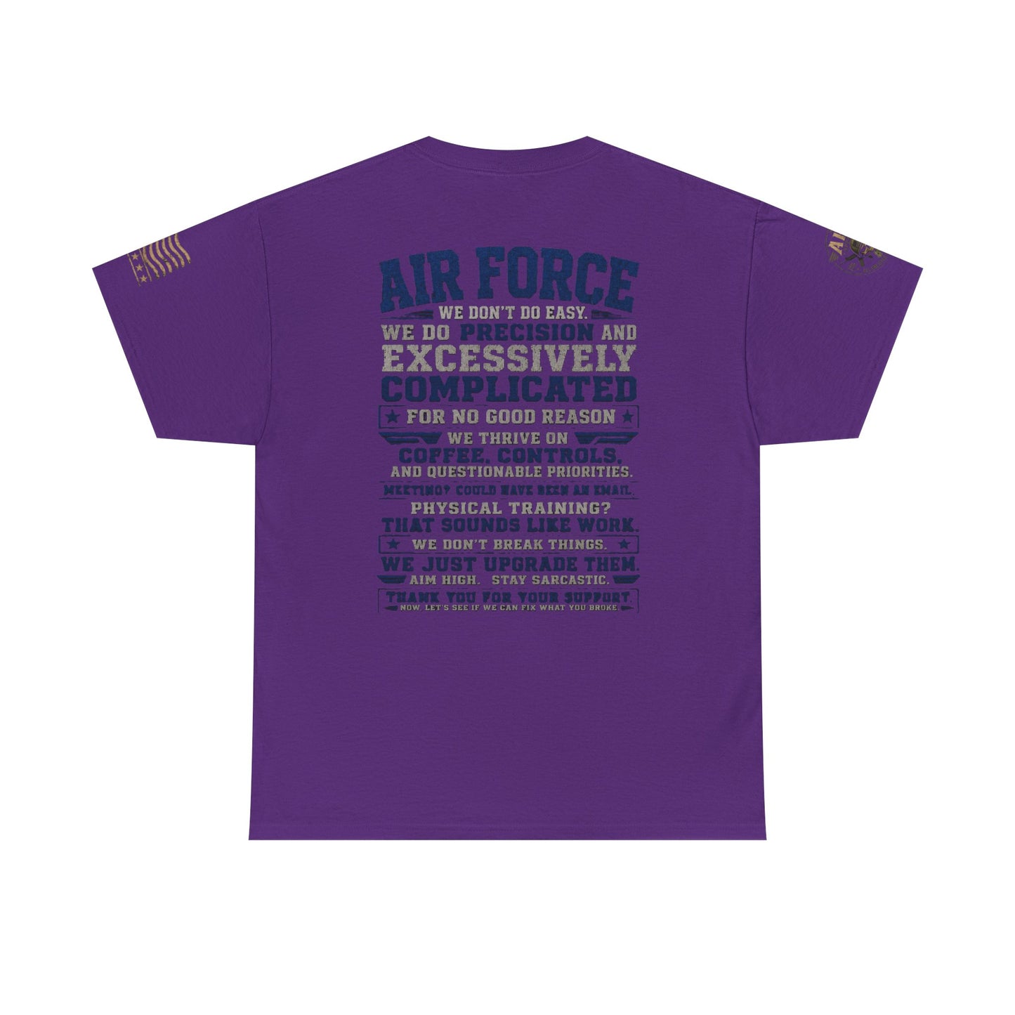 Air Force Crewneck T‑Shirt — "Air Force: Precision & Coffee" Military Graphic Tee