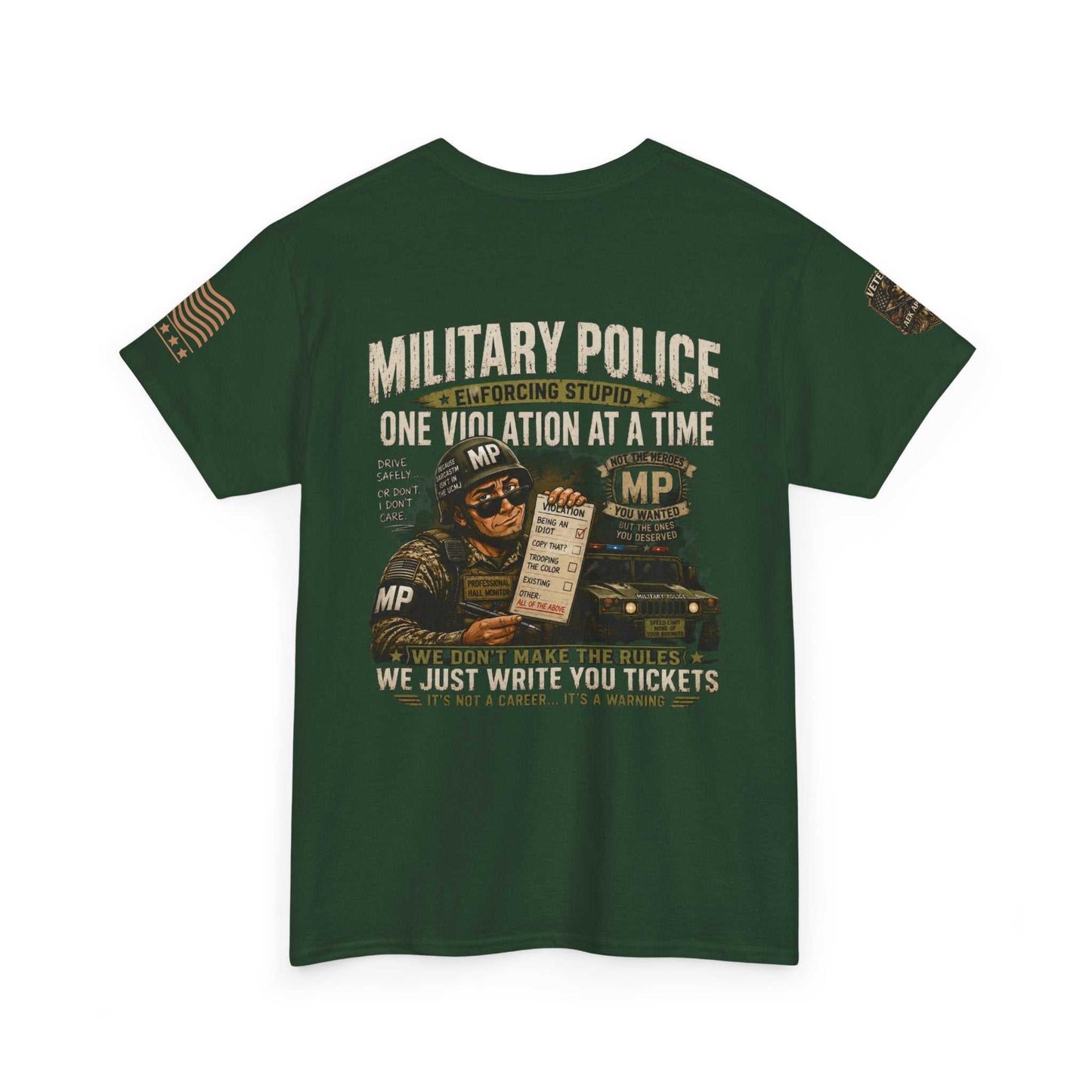 Military Police T-Shirt - "One Violation At A Time" Vintage MP Graphic Tee
