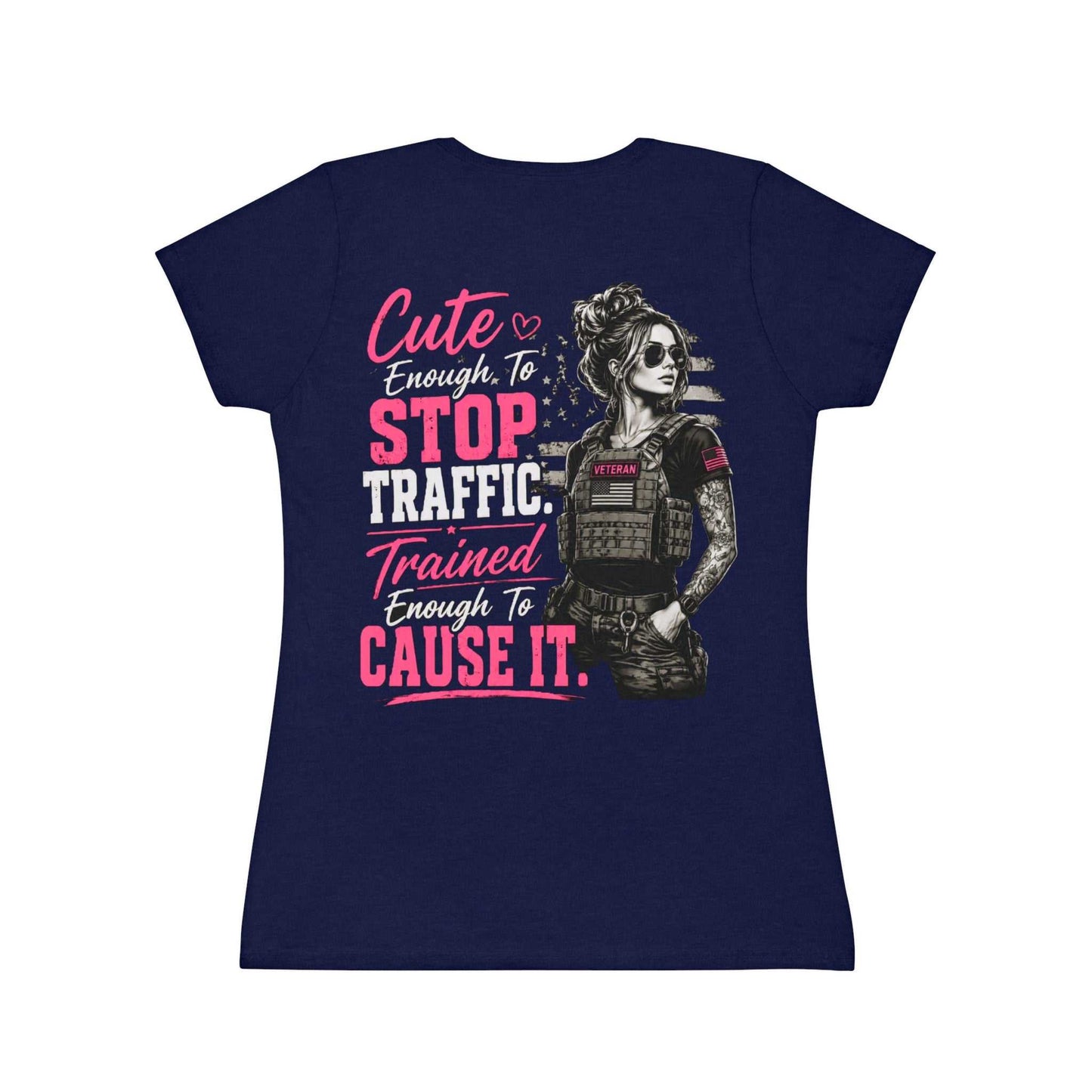 Cute Stop Traffic Trained Women's T-Shirt — Graphic Female Officer Tee