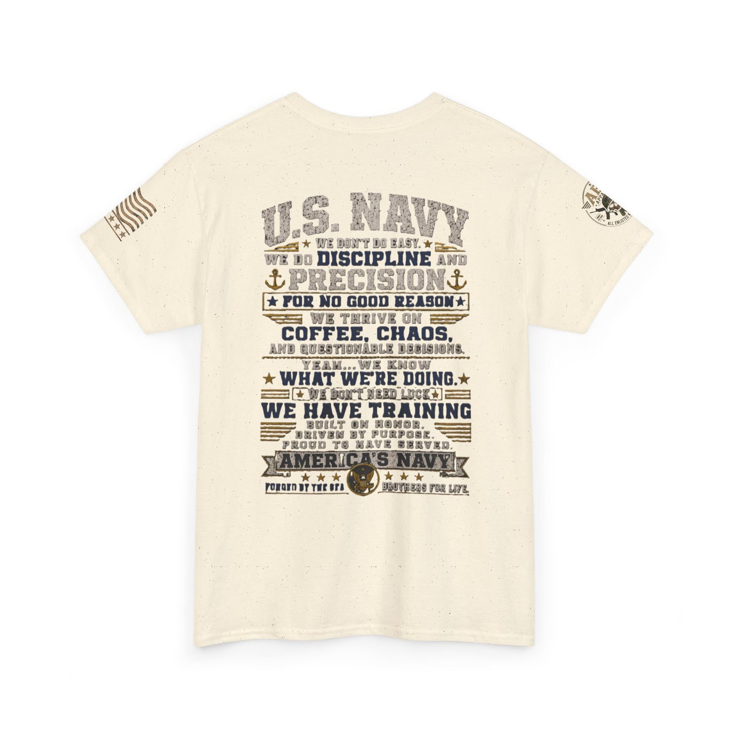U.S. Navy Graphic Tee — Military Pride Back Print Shirt